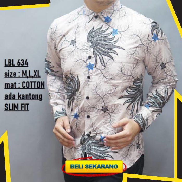 BAJU KEMEJA BATIK PRIA SLIM FIT MODERN LENGAN PANJANG SLIMFIT CB343