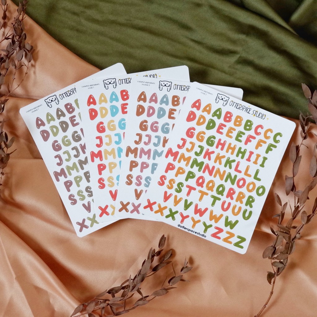 

Otterspace Studio | Colorful Alphabets Sticker Sheet - Stiker Huruf Bujo Planner Bullet Journal