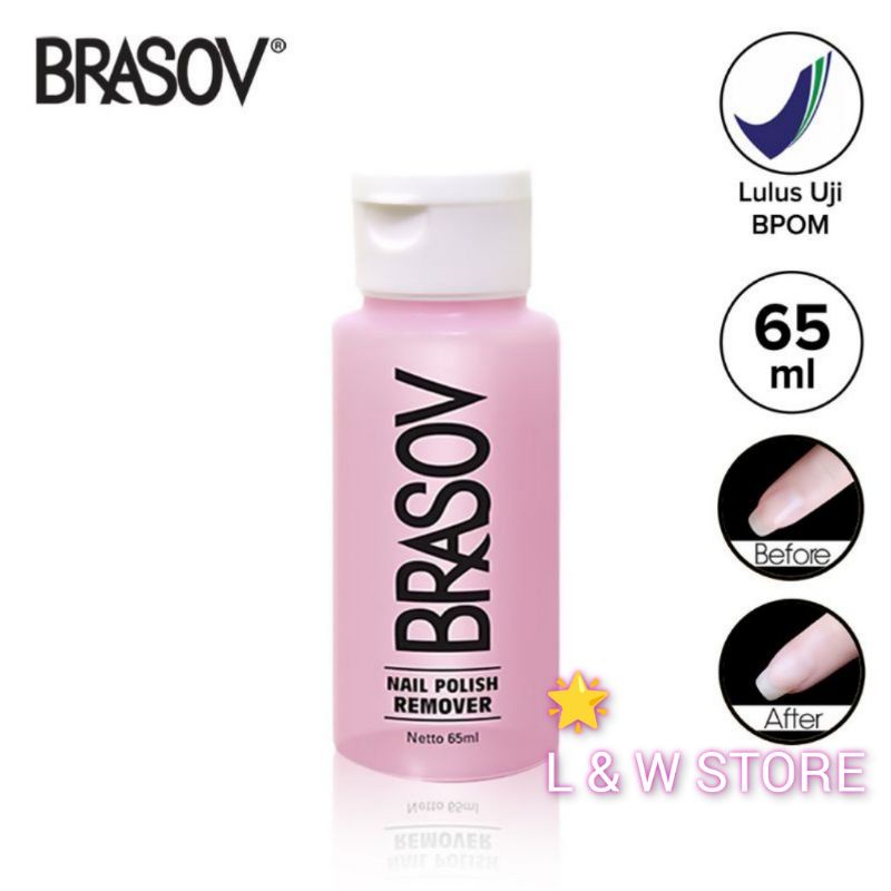 Pembersih Cat Kuku Brasov 65ml,Halal/Pembersih Kutek Nail Polish Remover