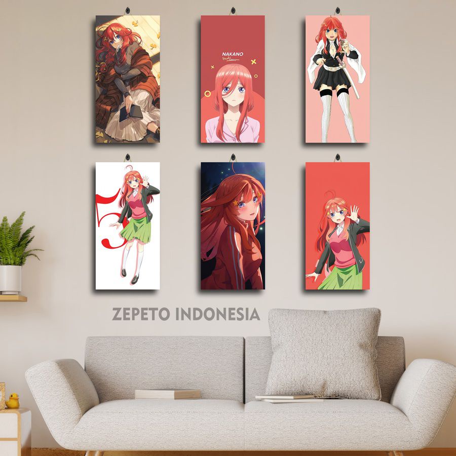 POSTER DINDING ANIME ITSUKI NAKANO AESTHETIC GOTOUBUN 15X30 HTHAX/EBPYF/ POSTER KAYU ANIME SEIYUU IT