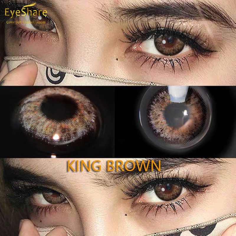 [COD] New Softlens Living Color Sweet Normal &amp; Minus(0.00) Free Lenscase Lensa Warna Kontak Lens KING BLUE/BROWN/GRAY