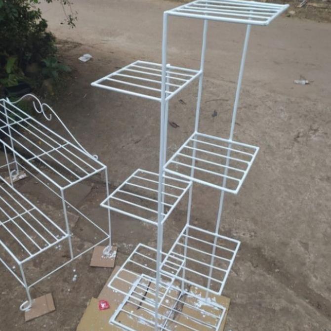 {{{{}}] Rak pot bunga besi 7 susun / standing pot / cocok untuk indoor-outdoor