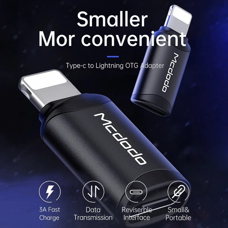 Mcdodo Charging Converter Adaptor 3A Quick Charge iPhone Android