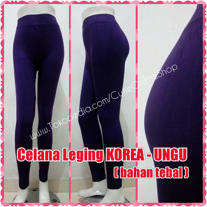 Terlaris Celana Leging KOREA Ungu   Polos Tebal Berkualitas