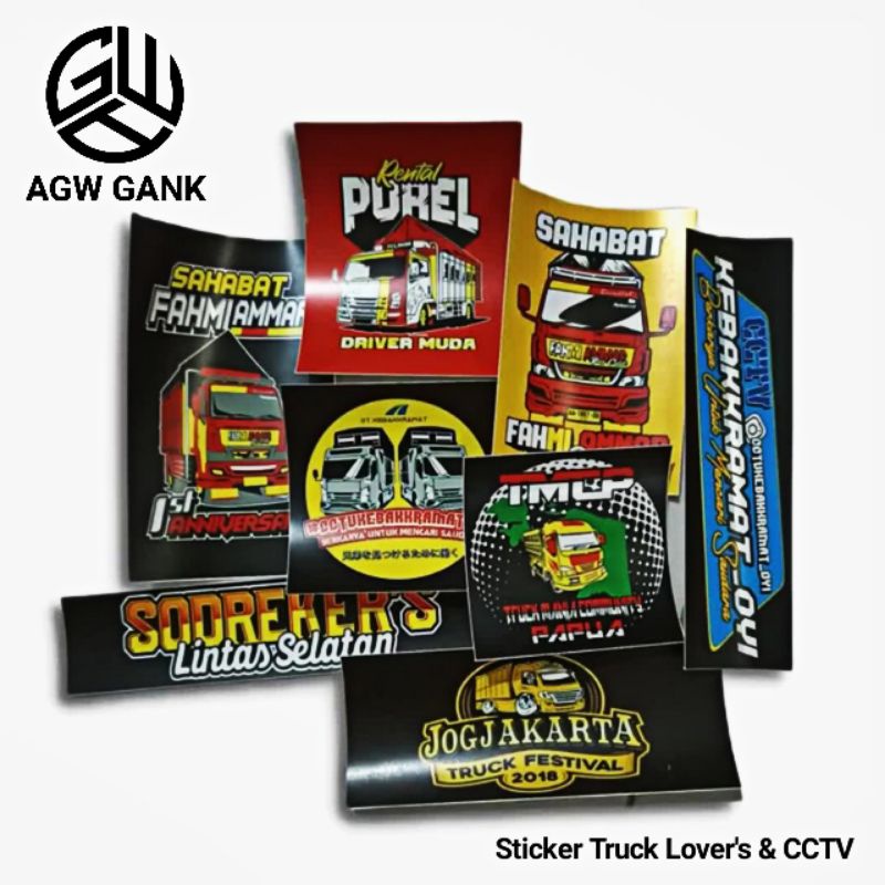 stiker truk mania 10pcs stiker/stiker canter mania/stiker truk cctv/stiker event truk indonesia