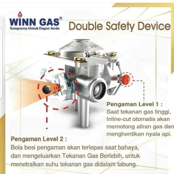 Kompor gas portable double safety WINN GAS W2S - kompor piknik koper W 2 S