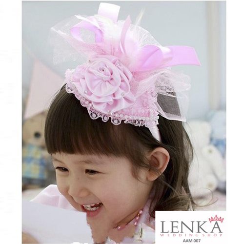 [BISA COD] AKSESORIS BANDO PESTA ANAK PEREMPUAN BRIDESMAID PINK BUNGA AAM007