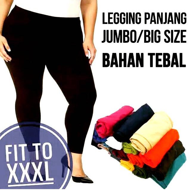 Legging Panjang Jumbo Fit to XXXL  Celana Leging Polos Jersey Spandek / Lejing Kaos Dewasa