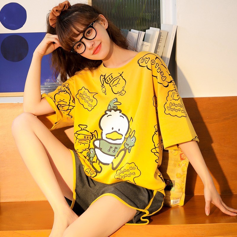 Baju tidur / piyama / baju santai wanita korea murah BTB036-1 motif lucu import premium