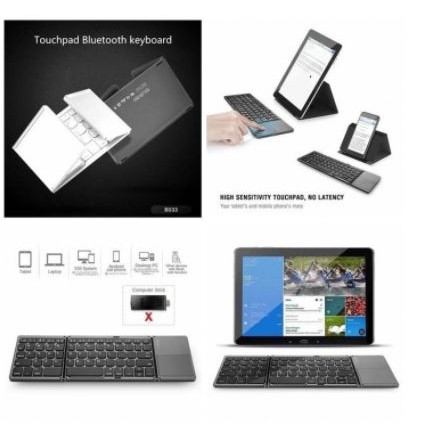 Keyboard mini bluetooth wireless 63 key multimedia foldable slim touchpad for android iphone pc laptop