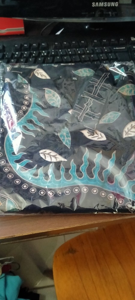 Purbo Mukti Navy Kemeja Batik Pria Full Furing Bahan Katun Cabut Primisima