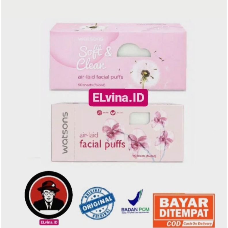 Watsons Air-Laid Facial Puffs (90 sheet)