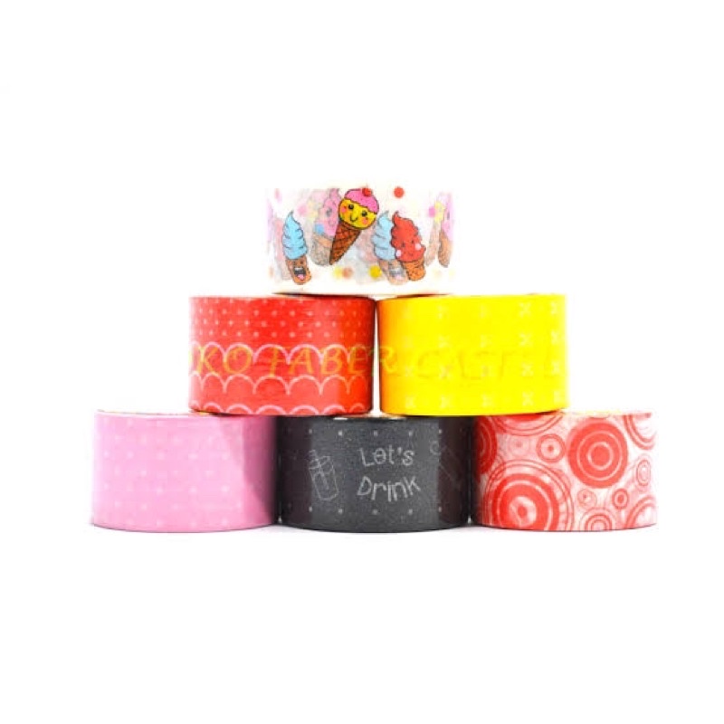 

WASHI TAPE SELOTIP DEKORASI MOTIF PATTERN DECORATIVE PAPER TAPE FANCY FABER CASTEL 5 m