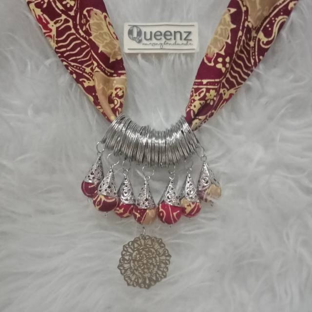 Kalung batik jambi | kalung etnik | oleh-oleh khas jambi