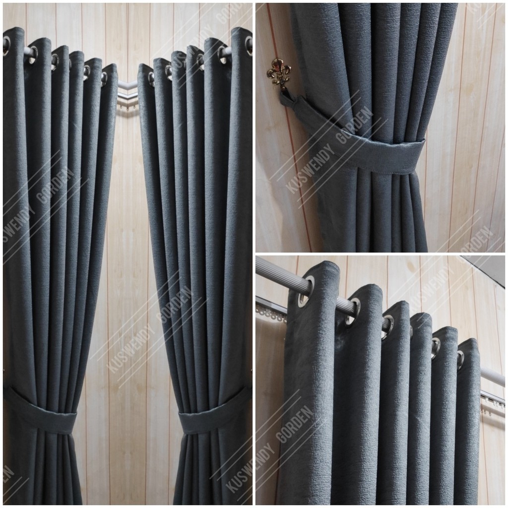 Gorden Blackout Embos100 x 275 cm Tinggi 2.75 meter Hordeng Polos Jendela Pintu Tirai Minimalis