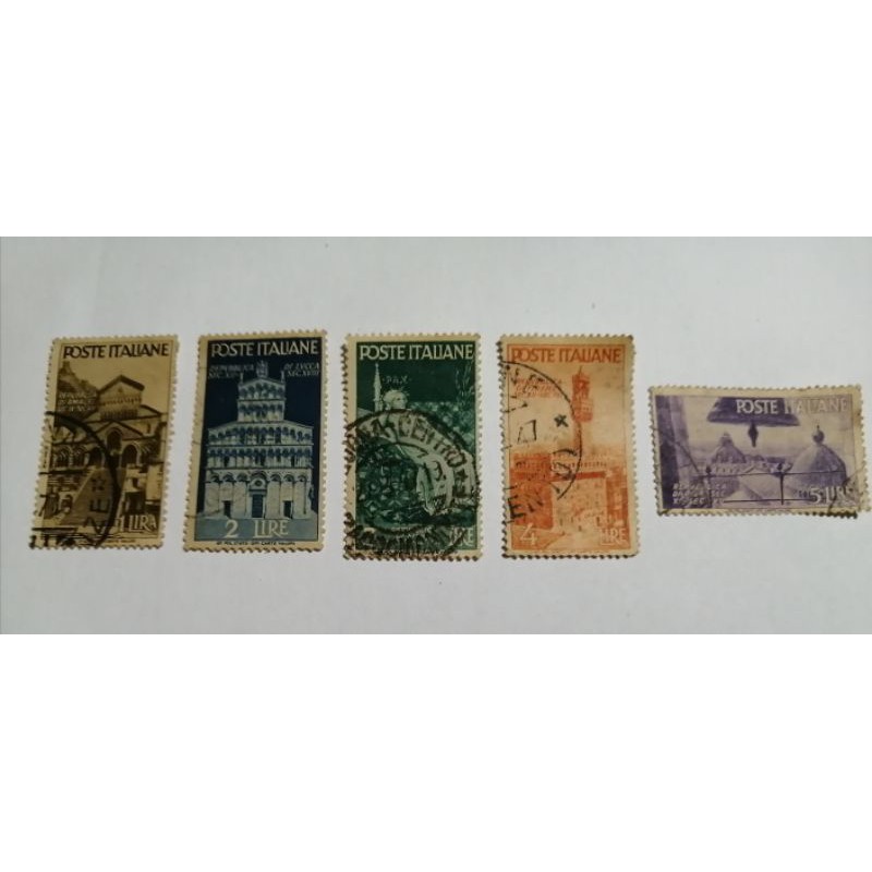 

Perangko antik Italy tahun 1946 set isi 5 pcs