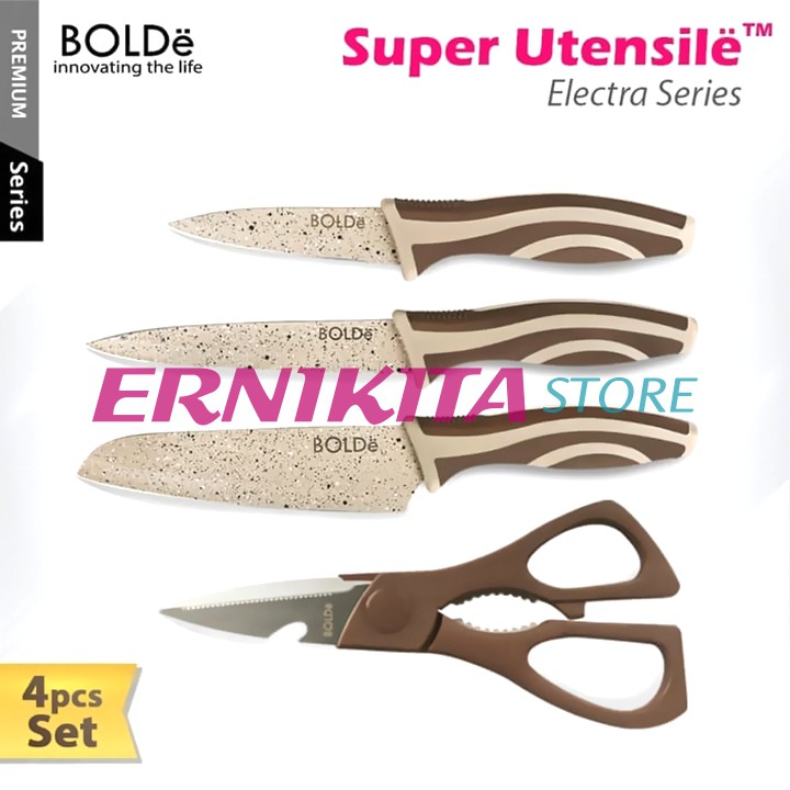 BOLDe SUPER UTENSILE ELECTRA SERIES - Pisau Set Plus Gunting