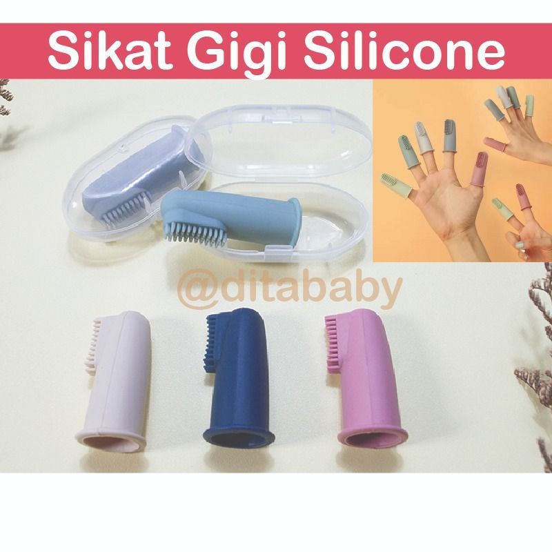 [Perlengkapanbayimurah] Teether Sikat Gigi Anak Bayi Baru Lahir Panjang Sejari Bahan Silikon aman