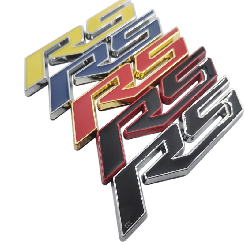 1pc Stiker Emblem Logo RS R5 Bahan Metal Untuk Fender Samping Mobil CHEVROLET