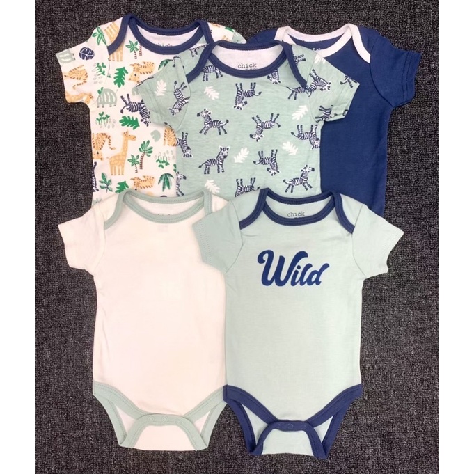 BABY K2- BABY BODYSUIT  ISI 5 PCS MOTIF  NO REST WILD KODE 00033