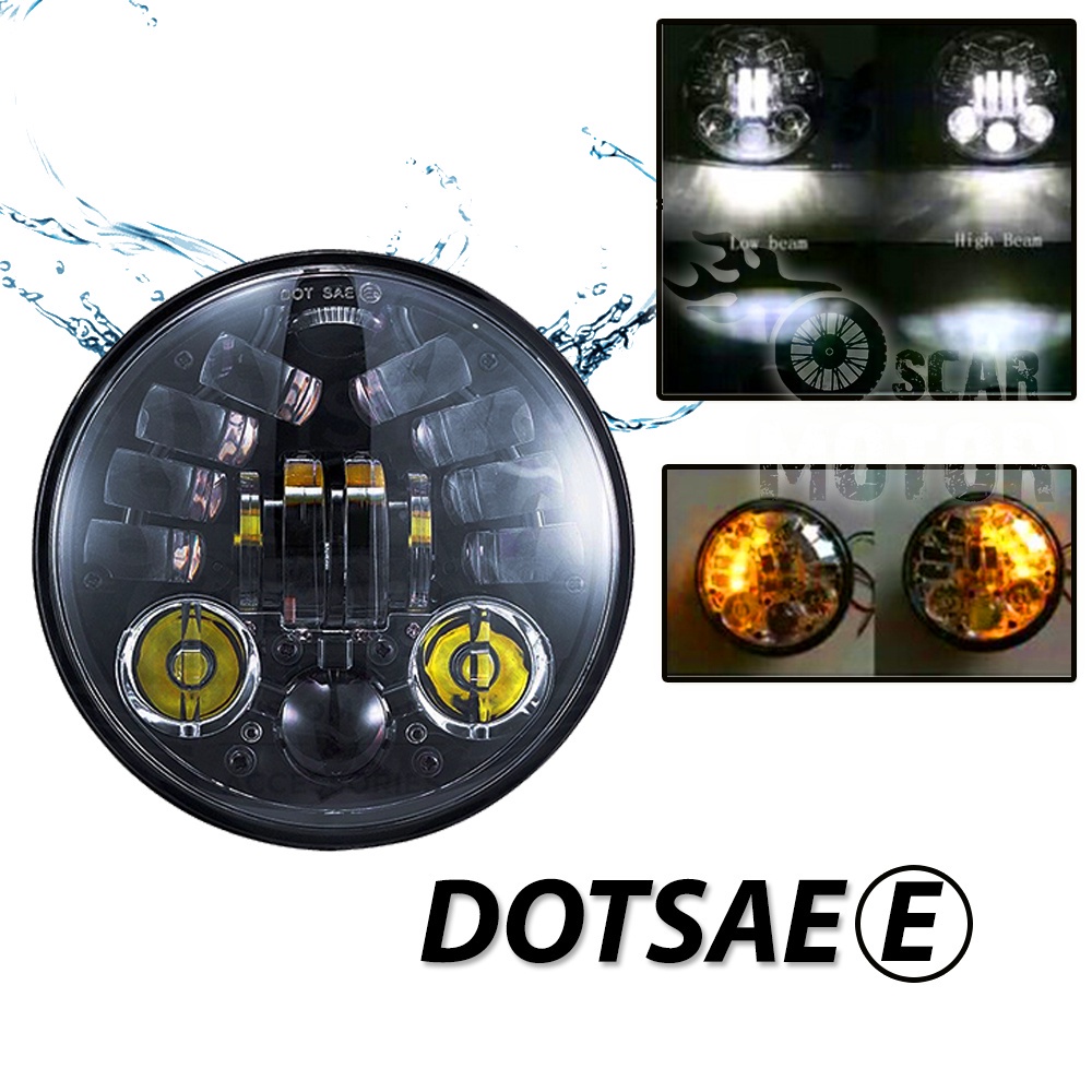 LAMPU DEPAN MOTOR HEADLAMP DAYMAKER BULAT HARLEY BIG LED PREDATOR MOTORCYCLE HEADLIGHT motor