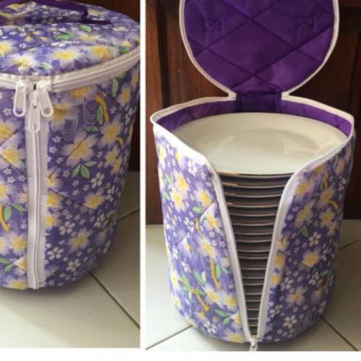 Gratis Ongkir KODE-234 TAS PIRING BUSA 26,5 cm JUMBO Anti Debu - Tempat Piring Lapis Busa Tertutup