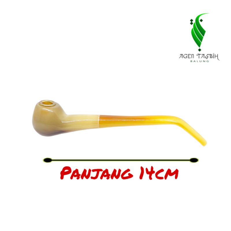 Once pipa Tanduk Motif Cangklong, Panjang 14cm/Lubang Multifungsi