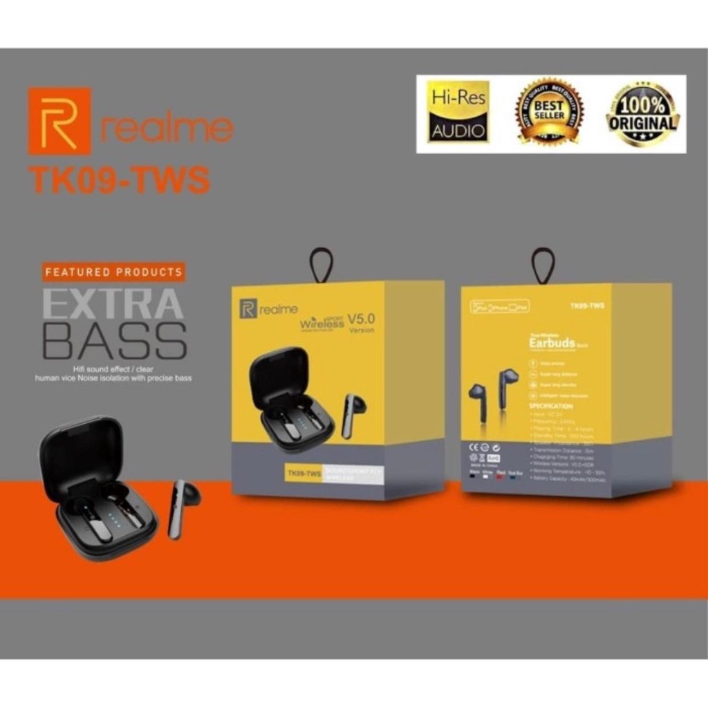 Headset Handsfree TK09 Earphone Bluetooth Realme Tws TK-09 Airdots Wireless