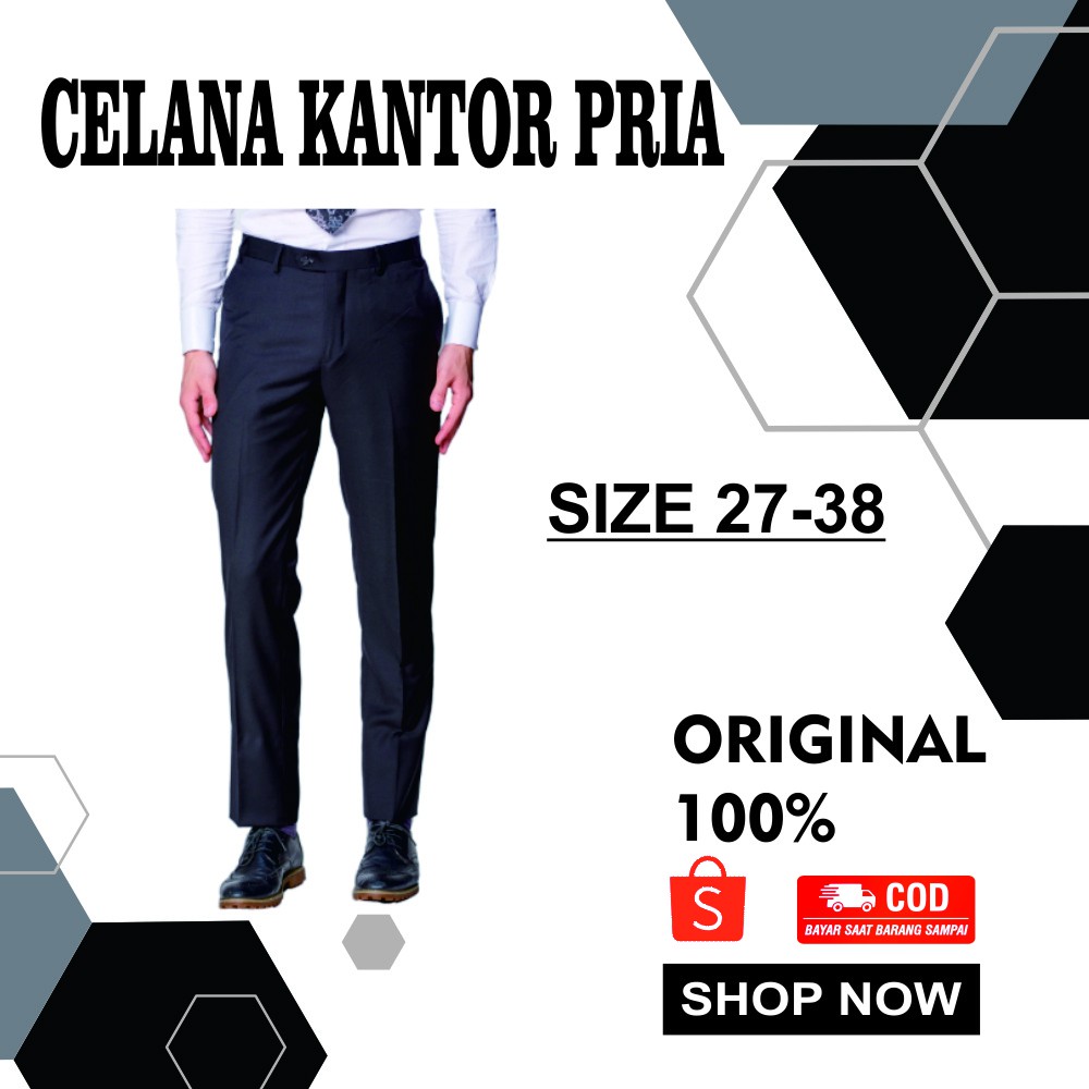CELANA KANTOR FORMAL PRIA SLIMFIT BAHAN DASAR KAIN TEFLON - sramart