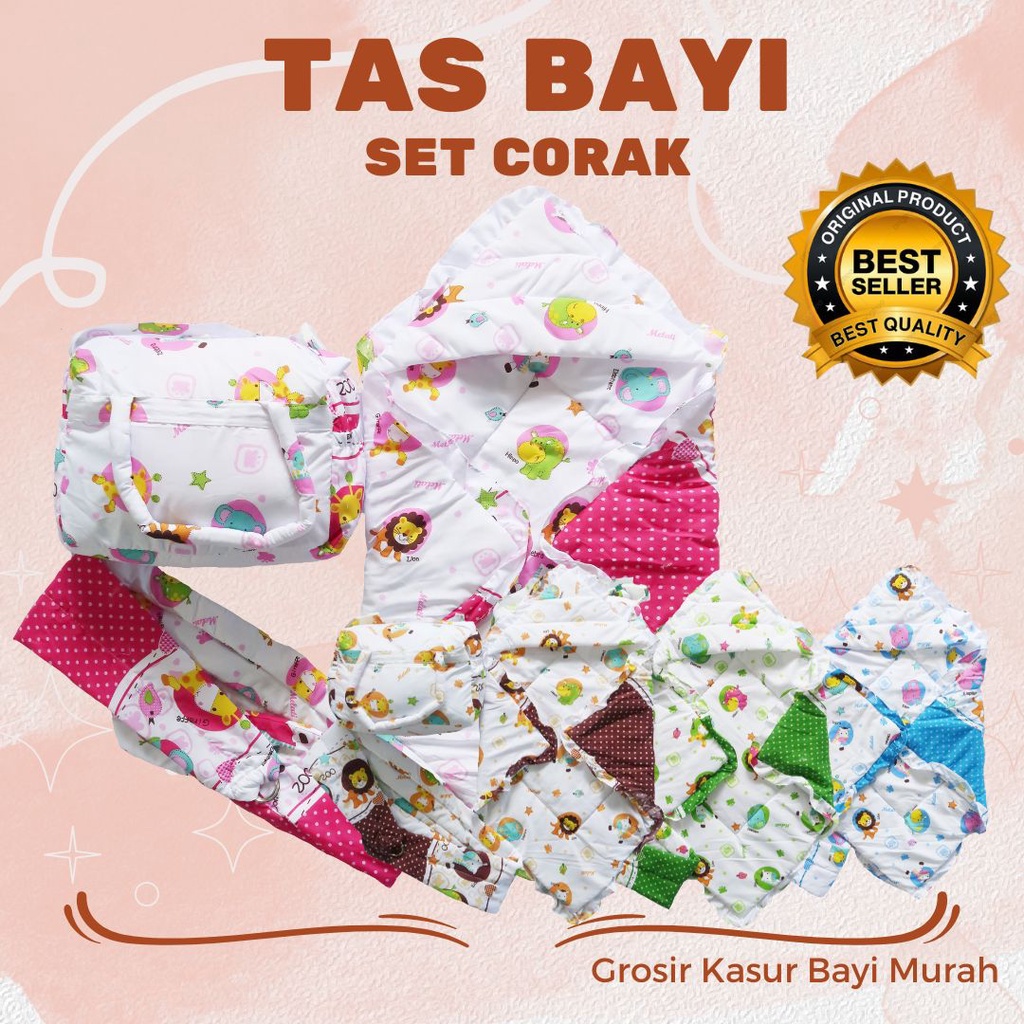 Tas Perlengkapan Bayi 1 Set Selimut Gendongan Corak Ring Murah Model Terbaru Ukuran Sedang Lucu COD