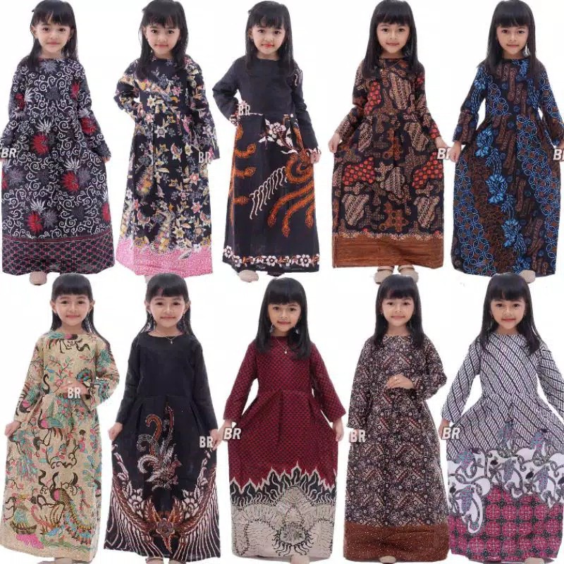 Gamis Batik Anak - Umur 3 Sampai 9 Tahun - Gamis Batik Pekalongan - Bisa Ecer Motif Terbaru