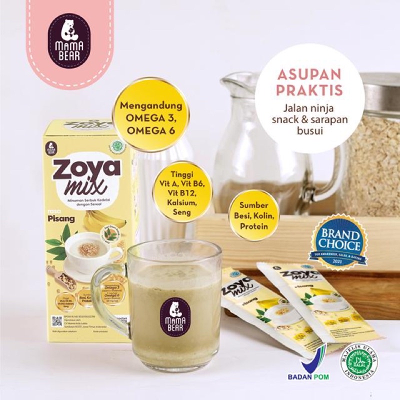 Mamabear zoyamix minuman serbuk kedelai plus daun katuk pelancar asi ibu menyusui - BOOSTER ASI | ASI BOOSTER