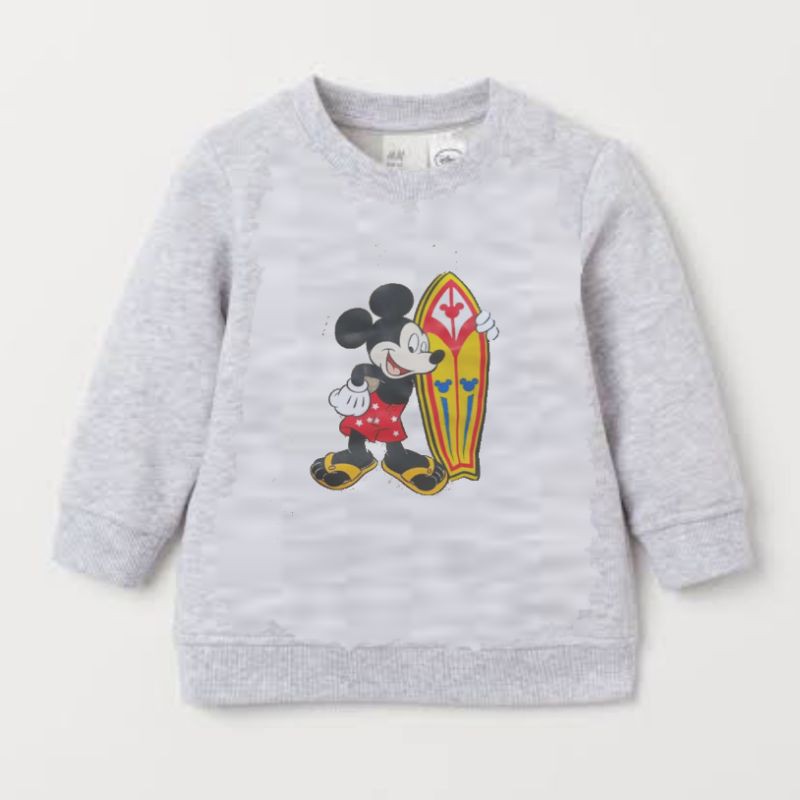 kaos sweater anak bayi h&m-Grey mickey surf