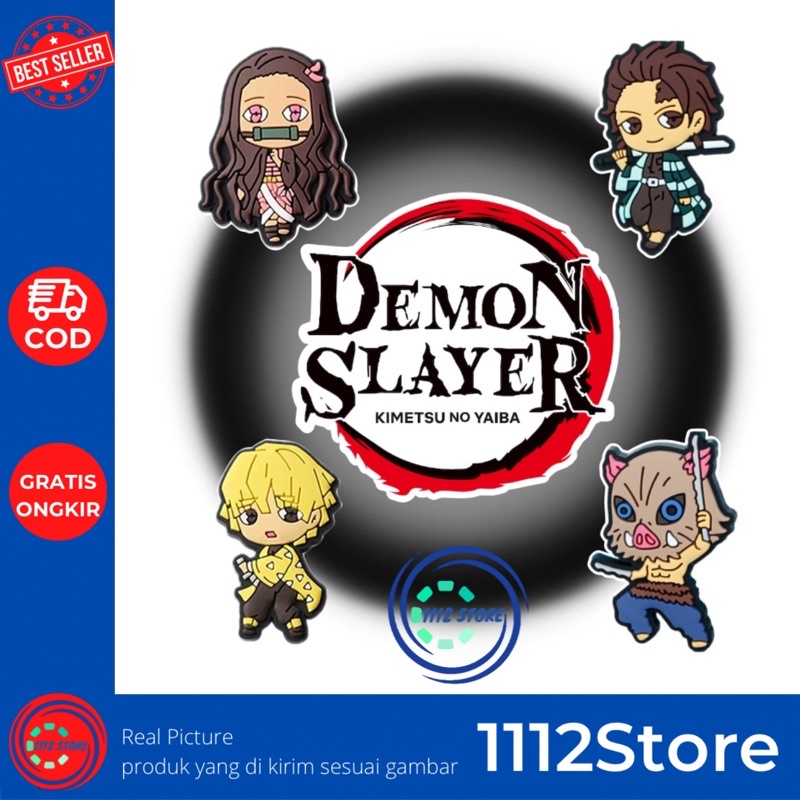 1112Store Charms karakter anime demon slayer - crocs sendal - Liontin sepatu sendal, tas/ransel dan gelang - pin sendal sepatu dan tas - aksesoris sendal sepatu dan tas