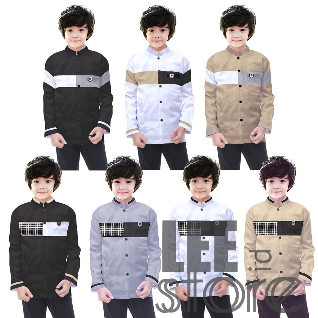 Koko Anak anak Lengan Panjang Baju Koko Anak Kombinasi Lengan Panjang