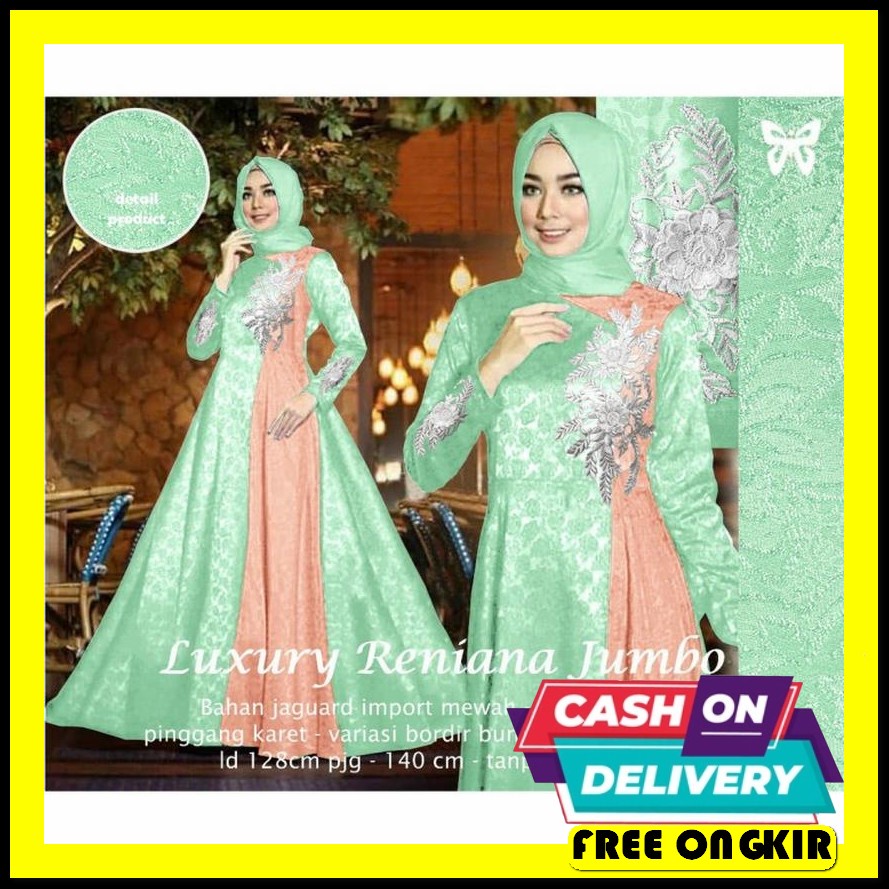Cod-Baju Dress Kondangan Wanita Sania Drees Muslim Wanita Gamis Remaja Bjd - Gamis Wanita Jumbo Ter