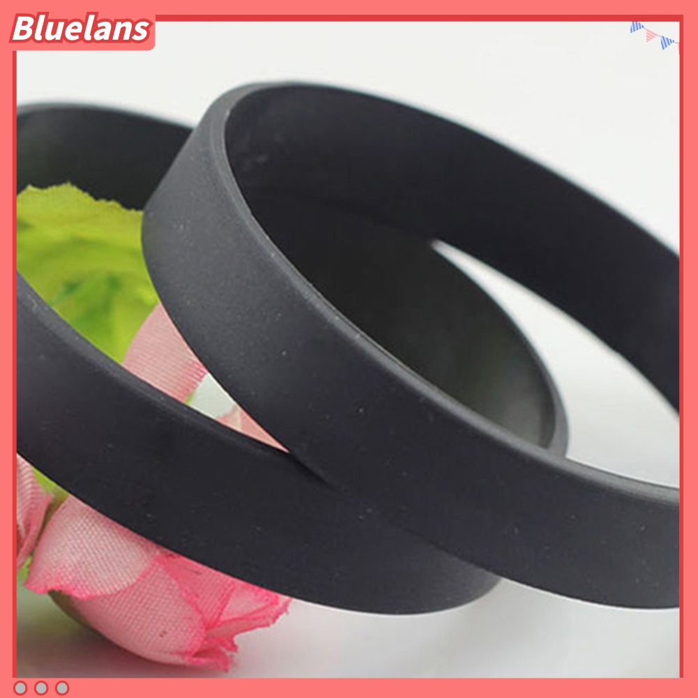 Bluelans 2Pcs Fashion Silicone Wristbands Wrist Bands Solid Color Sports Design Bracelets