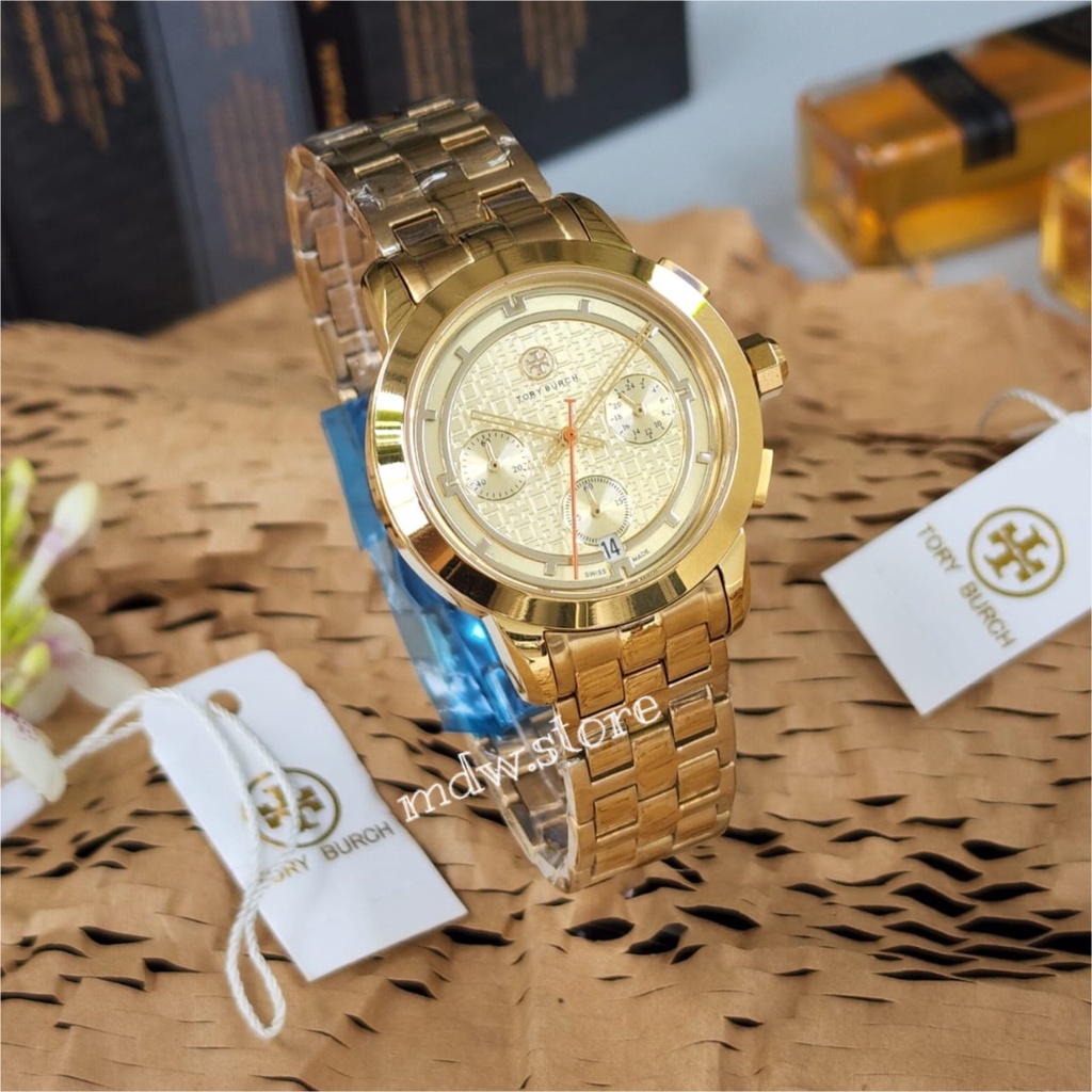 Tory Burch Original Type TBW1000 TBW 1000 Full Gold Jam Tangan Wanita