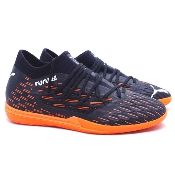 Sepatu Futsal Puma Future 6.3 Netfit IT - Black/White/Shocking Orange