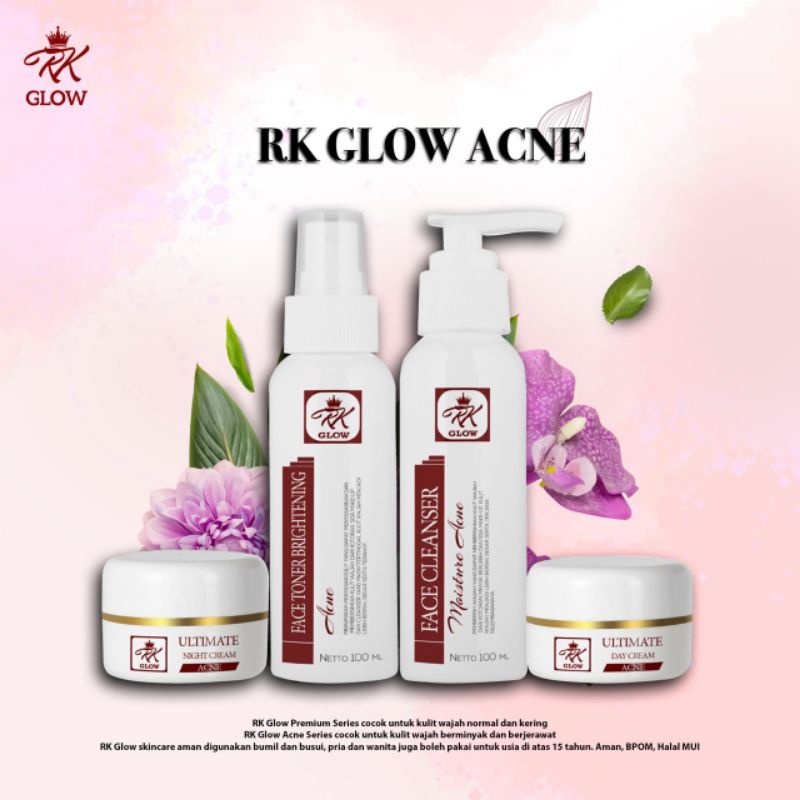 Paket RK Glow Premium , RK glow acne ,BPOM ,ORGINAL 100% EXP 2025