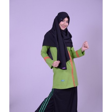 Rok celana traning syar'i hitam lis Hijau