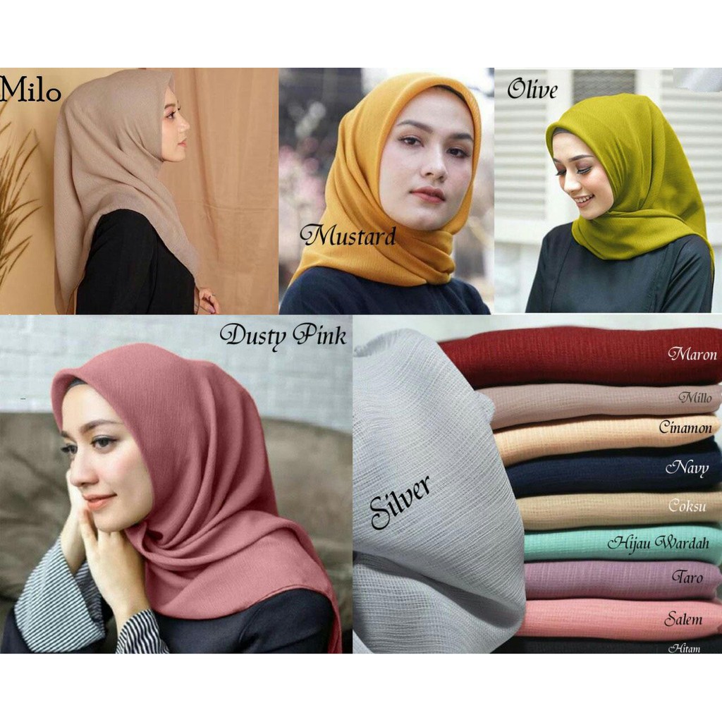 Hijab Cornskin Segi empat Jilbab Cornskin Kerudung segi empat