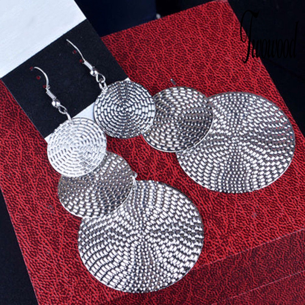 Anting Hook Panjang Multilayer Bentuk Bulat Untuk Wanita