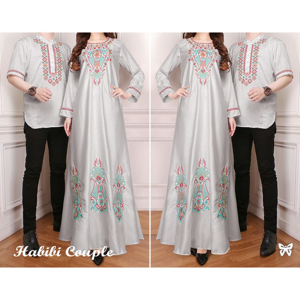 D02 Habibi Couple Habibi Couple, maxi tangan panjang seleting belakang