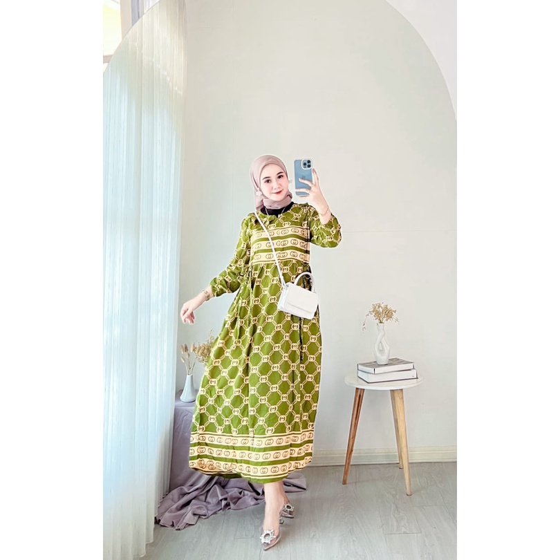 COD - Asmiranda Maxy Gamis Muslim Aurora Dress Shakila Aksen Renda Brukat Import Ld  110 Fit S - XL ( Free Bros ) Fashion Maxi Wanita Pesta Kondangan Modern Termurah Terlaris-7