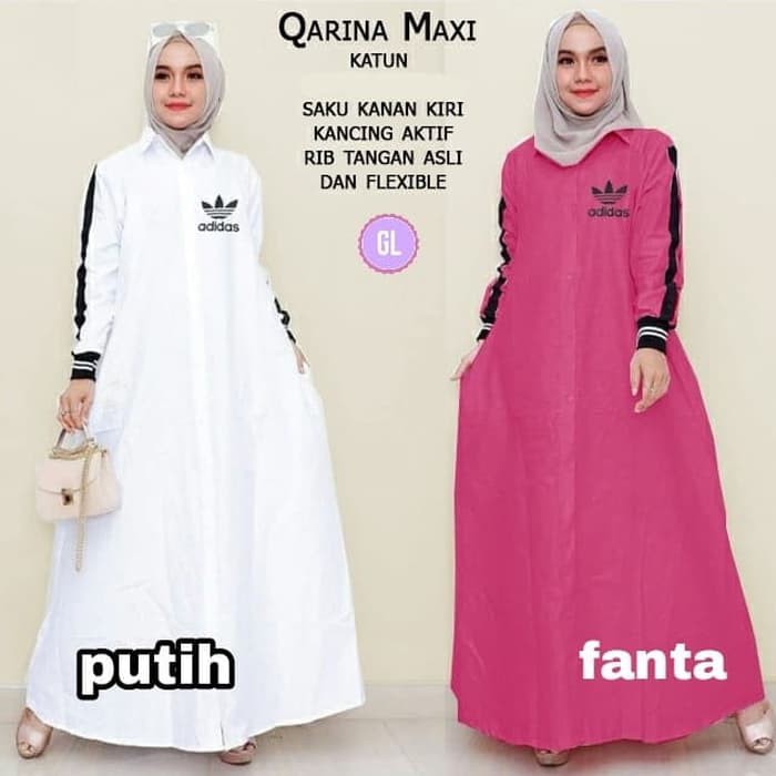maxi dress/dress muslim/dress tunik/gamis/qarina maxi/gl83144