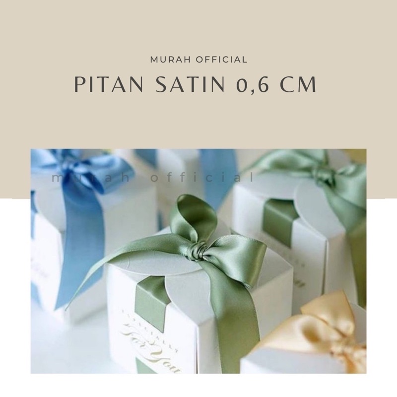 

pita satin 0,6 cm pita hampers murah import 23 meter