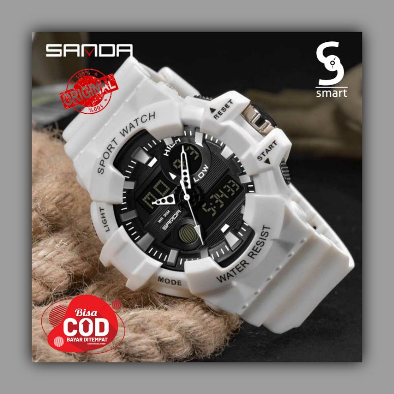 [Original] SANDA 780 Jam Tangan Kasual Sporty Digital Analog Water Proof / Anti Air Pria dan Wanita