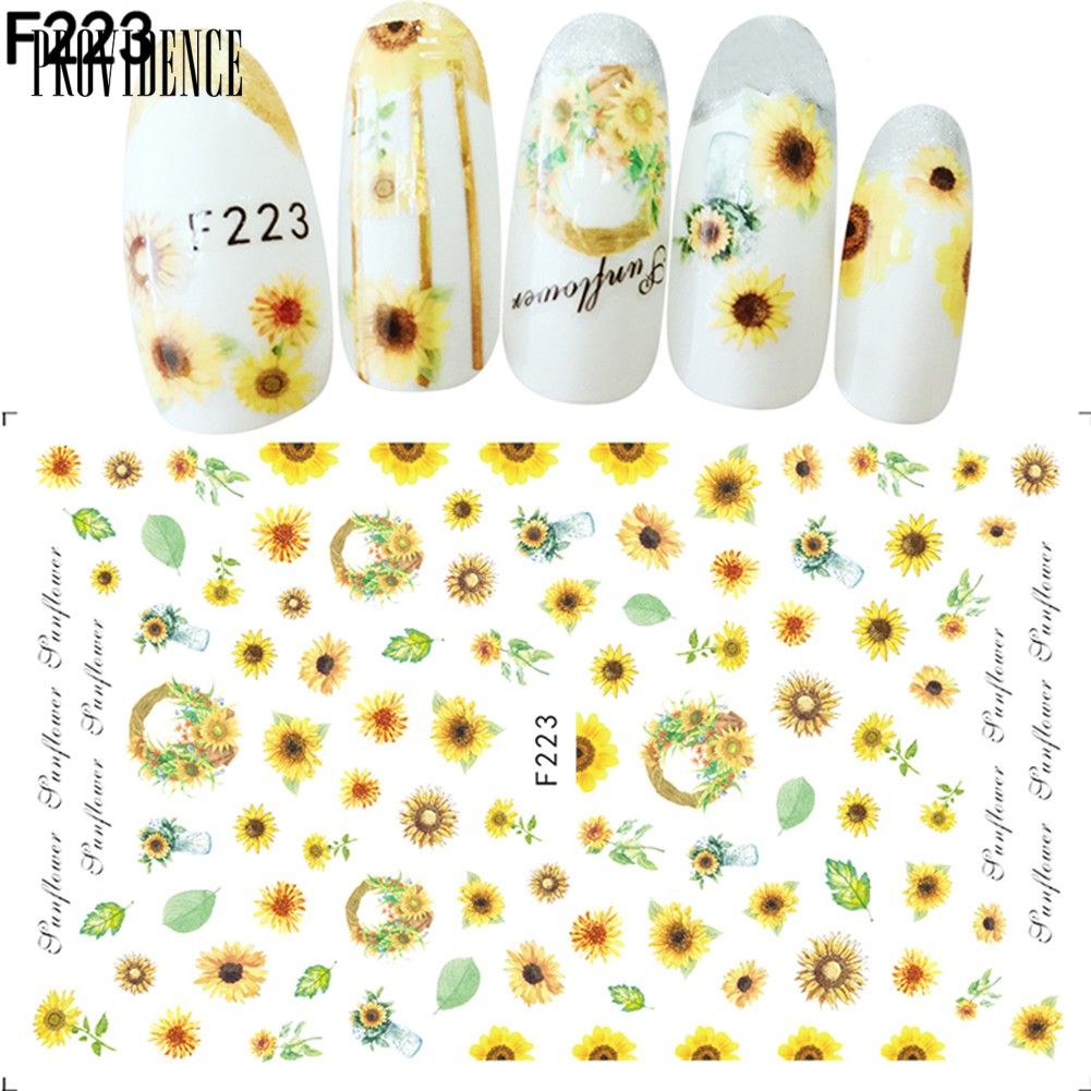 Providence 1 Sheet Flower Leaves Design Nail Art Stickers Decals Tips DIY Manicure Decor