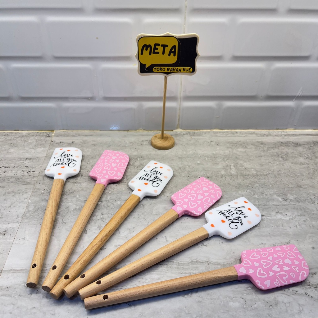 Jual SPATULA SILLICON TAHAN PANAS / SPATULA BESAR 27CM / SPATULA GAGANG